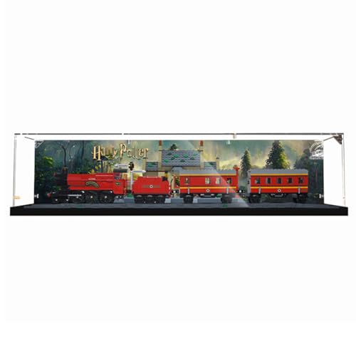 Figures Display Box für LE-GO für 76423 Hogwarrts Exprress Train Acryl staubdicht transparent Custom Vitrine (kein Modell) (Hintergrund F) von SUNHON