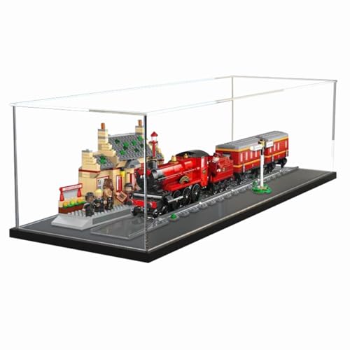 Figures Display Box für LE-GO für 76423 Hogwarrts Exprress Train Acryl staubdicht transparent benutzerdefinierte Vitrine (kein Modell) (schwarz + 3 mm) von SUNHON