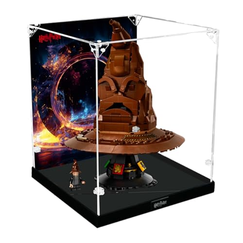 Figures Display Box für LE-GO für 76429 Sprechender Sortiing Hut Acryl staubdicht transparent Custom Display Case (kein Modell) (Hintergrund B) von SUNHON