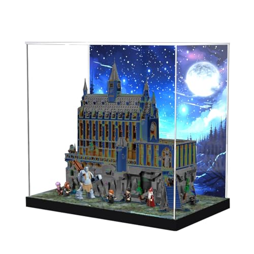 Figures Display Box für LE-GO für 76435 für The Gre-at Hall Acryl staubdicht transparent benutzerdefinierte Vitrine (kein Modell) (Hintergrund C) von SUNHON