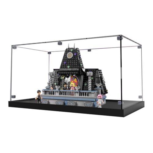 Figures Display Box für LE-GO für 76781 Wednessday Addaams Acryl staubdicht transparent Custom Display Case (kein Modell) (schwarzer Sockel) von SUNHON