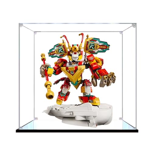 Figures Display Box für LE-GO für 80051 Monkiie Mecch Acryl staubdicht transparent benutzerdefinierte Vitrine (kein Modell) (Spiegel + 2 mm) von SUNHON