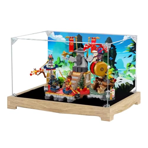 Figures Display Box für LEGO 71818 für Turniier Arrena Acryl staubdicht transparent benutzerdefinierte Vitrine (kein Modell) (log+A) von SUNHON