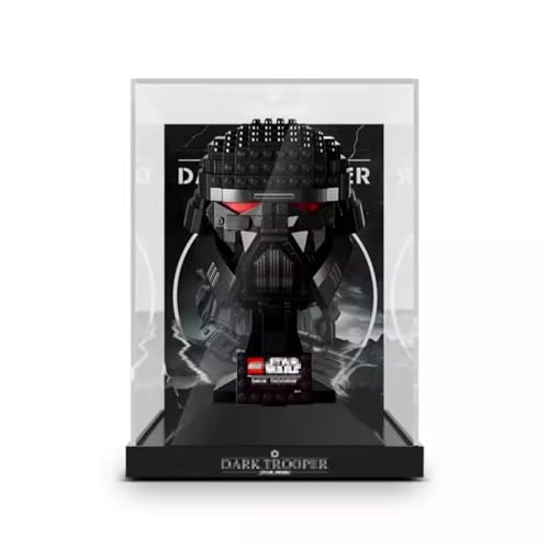 Figures Display Box für LEGO 75343 für Dark Troopper He-l-met Acryl staubdicht transparent Custom Display Case (kein Modell) (einteilig + Hintergrund C) von SUNHON