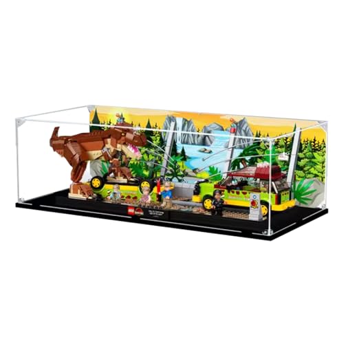 Figures Display Box für LEGO 76956 für Jurassiic World T.r-ex Acryl staubdicht transparent benutzerdefinierte Vitrine (kein Modell) (Hintergrund A) von SUNHON