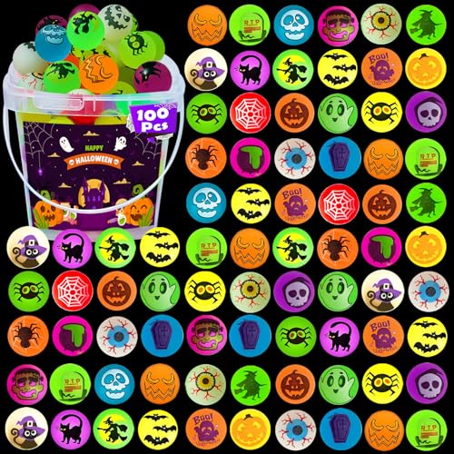 SUNPROUND 100 Stück Halloween-Hüpfbälle, leuchten im Dunkeln, Augäpfel für Halloween-Partygeschenke, Geschenktütenfüller, Süßes oder Saures, Klassenzimmer-Spielpreise SUNPROUND 100 Stück Halloween-Hüpfbälle, leuchten im Dunkeln, Augäpfel für Halloween-Partygeschenke, Geschenktütenfüller, Süßes oder Saures, Klassenzimmer-Spielpreise von SUNPROUND