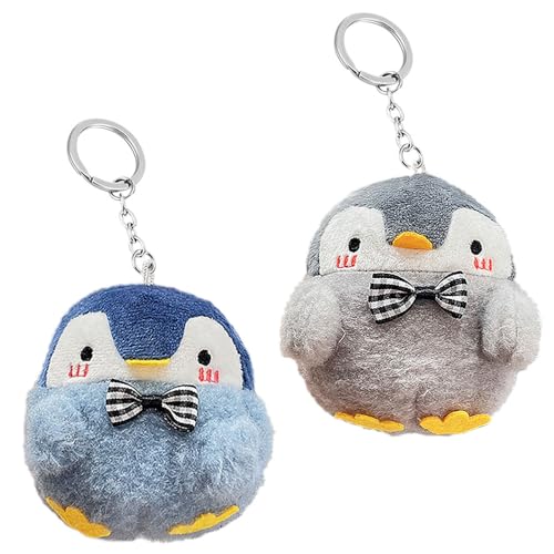 SUNSK Kuscheltier niedlicher Pinguin Plüschtier Schlüsselanhänger Cartoon Pinguin Plüsch Puppe Keychain Kuscheltiere Kawaii Mini Anhänger für Kinder von SUNSK