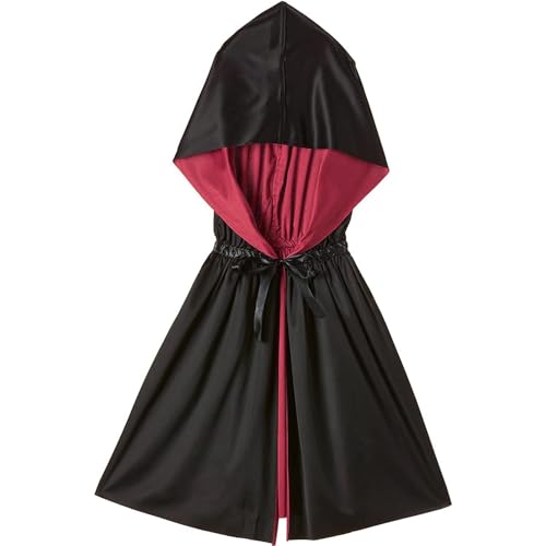 SUNTRADE Reversible Black Red Riding Hood Cape für Cosplay Halloween Festliche Veranstaltungen von SUNTRADE