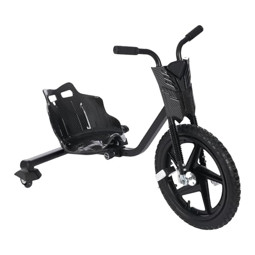 Drift Scooter, Pedal-Gokart, Tret Drifting Ride auf 3 Rädern Driftscooter Kinder Sitz Scooter für Kinder ab 6 Jahren, Max. Tragfähigkeit 80kg (Schwarz) von SUONTY