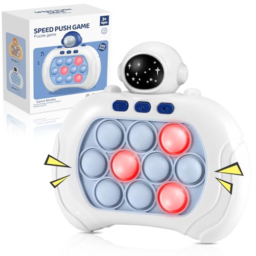 SUPER JOY Bubble Game Elektrisch - Fidget Toys Spiel Quick Push Bubble Game Elektrisch Push Up Spiel Speed Push Game Mini Handheld Controller Game Sensory Toys for Boy Girl Teen Kids Astronaut von SUPER JOY