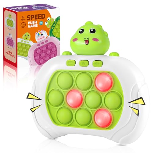 SUPER JOY Bubble Game Elektrisch - Fidget Toys Spiel Quick Push Bubble Game Elektrisch Push Up Spiel Speed Push Game Mini Handheld Controller Game for Boy Girl Teen Kids Dinosaurier von SUPER JOY