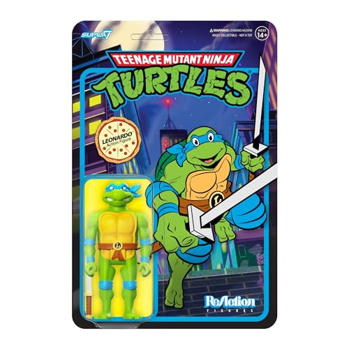 SUPER7 Teenage Mutant Ninja Turtles Reaction Figur Leonardo 10 cm von Super7