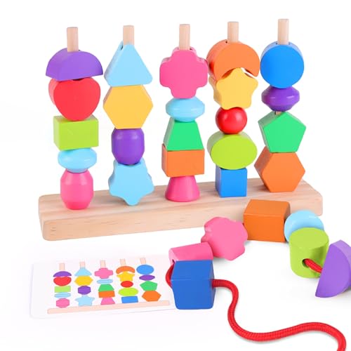 SUPERBE BEBE Montessori Holzspielzeug zum Stapeln und Sortieren für Babys und Kinder ab 3 Jahren - Lern und Entwicklungsspielzeug aus Holz, Montessori-Bildungsspiel für Kleinkinder Geburtstagsgeschenk von SUPERBE BEBE