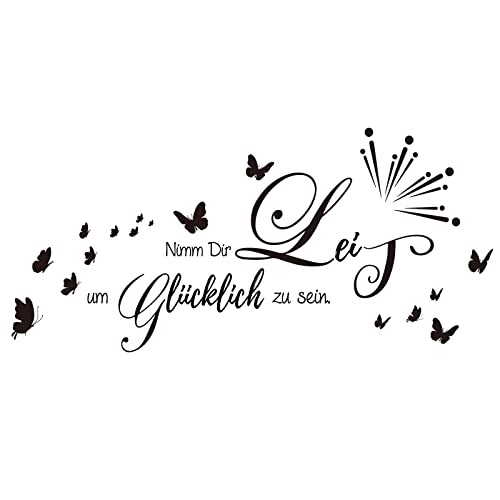 SUPERDANT Wandaufkleber Happy Theme Wandsticker Deutscher Text Wandtattoo Abziehen Und Aufkleben Vinyl Wandsticker Für Wohnzimmer Haustür Schlafzimmer Wanddekoration 37x77cm Schwarz SUPERDANT Wandaufkleber Happy Theme Wandsticker Deutscher Text Wandtattoo Abziehen Und Aufkleben Vinyl Wandsticker Für Wohnzimmer Haustür Schlafzimmer Wanddekoration 37x77cm Schwarz von SUPERDANT