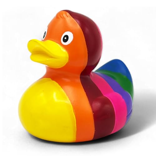 Badeente Kim Kunterbunt, eine original Quietscheente von SUPERLOTTI®, der Qualitätsmarke für Kinder! Nur echt in der Apfelbox! von SUPERLOTTI