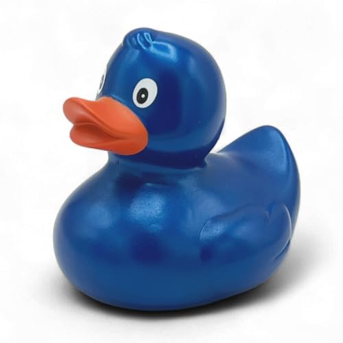 Quietscheente Renate Blau Metallic, eine original Badeente von SUPERLOTTI®, der Qualitätsmarke für Kinder! Nur echt in der Apfelbox! von SUPERLOTTI