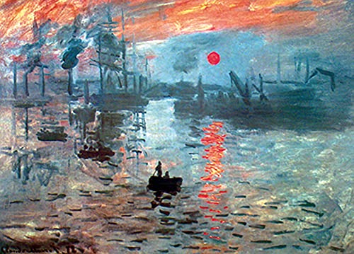 SUPERPOWER® 1000 Stück Impression Sunrise von Monet Berühmte Ölgemälde Kunstwerk Erwachsene Spiele Puzzles für Hause Fotorahmen Wand Dekoration, Fertige Größe 27,56x19,69 Zoll von SUPERPOWER