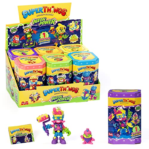 SUPERTHINGS RIVALS OF KABOOM Neon Power Serie, komplette Kollektion der 6 Kazoom Kids aus der neuen Neon Power Serie, Jede Kazoom Kid kommt mit 1 SuperThing und 1 Kampfzubehör von SUPERTHINGS RIVALS OF KABOOM