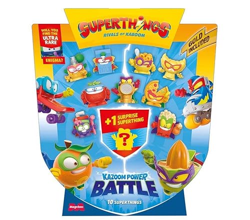 Superthings KAZOOM Power Battle – 5er-Pack – enthält 5 SuperThings (inklusive 1 Überraschungsfigur und 1 silberner Kapitän), Packung mit 6 Stück von SUPERTHINGS RIVALS OF KABOOM