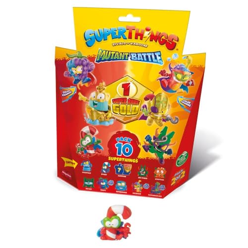 Superthings Mutant Battle Figuren – Packung mit 10 SuperThings, 1 Gold und 3 Farbwechsel, Verschiedene Modelle von SUPERTHINGS RIVALS OF KABOOM