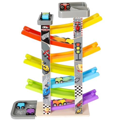 Autorennbahn Holz Spielzeug, Rennbahn im Kaskadenstil aus Holz, mit 7 Rennbahn & 7 Fahrzeuge, Spielzeug Kugelbahn ab 1 2 3 Jahren, für Jungen Mädchen Geschenke Geburtstagsgeschenke Autorennbahn Holz Spielzeug, Rennbahn im Kaskadenstil aus Holz, mit 7 Rennbahn & 7 Fahrzeuge, Spielzeug Kugelbahn ab 1 2 3 Jahren, für Jungen Mädchen Geschenke Geburtstagsgeschenke von SUPRBIRD