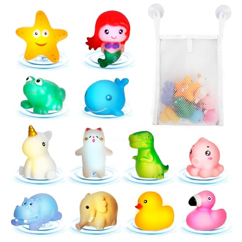 Badespielzeug Baby, 12pcs Led Badewannenspielzeug Baby, Leuchtende Badespielzeuge, Wasserspielzeug Baby Badewanne, Leuchtet Sensorik Spielzeug, Geschenke für Jungen und Mädchen von SUPRBIRD