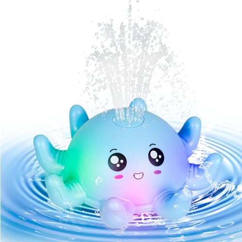Badewannenspielzeug Baby Badespielzeug Wasserspielzeug,LED Oktopus Spray Induction Schwimmende Baden Spielzeug mit Licht, Baby Geschenk badespielzeug Baby ab 1 2 3 Jahr von SUPRBIRD