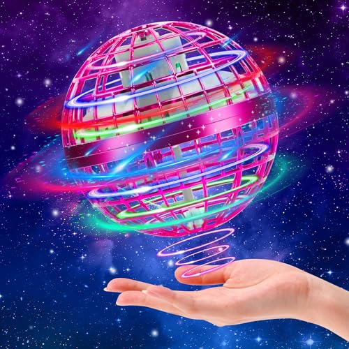 SUPRBIRD Fliegender Ball, Schwebender Ball, Hand Controlled Hover Ball, Magic Spinner Ball, Flying Ball Boomerang Ball Mit Led Licht, Mini Drohne Spielzeug für Kinder Erwachsene Outdoor Indoor (Rosa) von SUPRBIRD