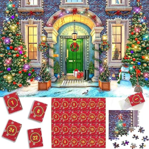 Adventskalender 2024 Weihnachts Jigsaw Puzzle, Puzzle Countdown bis Weihnachten, 1008 Teile Weihnachten Puzzle für Erwachsene und Kinder von SUPYINI