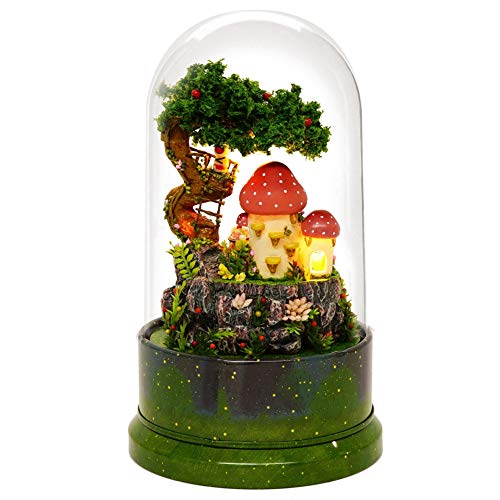 DIY Puppenhaus Miniaturmodell Puppenhaus mit Staubschutz, Drehbare Spieluhr, Gartentagebuch von SUPYINI