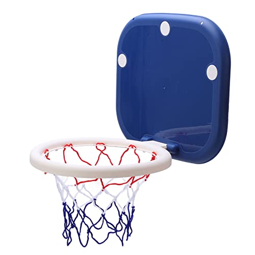 Faltbarer Mini-Basketballring Set für Innenraum, an der Wand Montiert mit Saugnapfbefestigung, Basketballbrettnetzspielzeug für Kleinkindtür (Blau) von SUPYINI