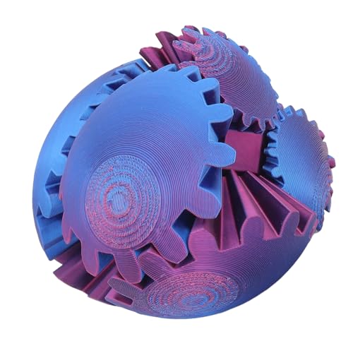 Gear Ball 3D Printed Gear Ball, Sanft Rotation Gear Sphere Schreibtischspielzeug Würfel Sensorisch Spielzeug für Erwachsene Kinder - Lindert Stress Angst Entspannung Reguliert Spannung von SUPYINI