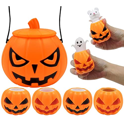 Halloween-Squishy-Spielzeug, Halloween-Partytütenfüller, Halloween-Spielzeug Zum Stressabbau, Kürbisschädel-Stressball, Weicher, Süßer Relief-Geistertrick, (A) von SUPYINI