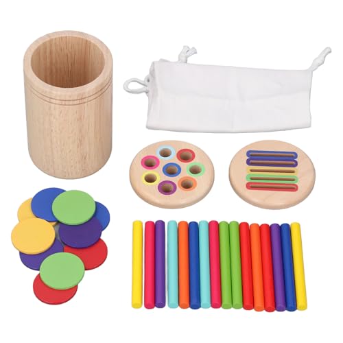 SUPYINI 2-in-1-Lernspielzeug Zum Sortieren und Erkennen von Farben, Lernbecher für Kindergartenbabys, Lernaktivitäten Im Vorschulalter, Holz von SUPYINI