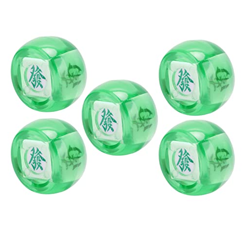 SUPYINI 5-teiliges Mahjong-Windrichtungswürfel-Set, Ost-Süd-West-Nord-Würfel für Spannende Sphere-Entertainment-Spiele (Transparentes Grün) von SUPYINI