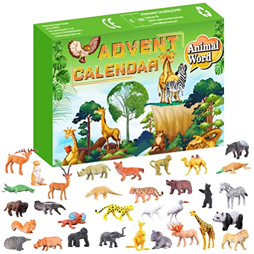 SUPYINI Adventskalender 2024, Kinderspielzeug, 24 Tage Tier-Weihnachts-Countdown-Kalender, Adventskalender, Überraschungs-Weihnachtsspielzeug für , Weihnachtsparty-Kindergeschenk für (A) von SUPYINI