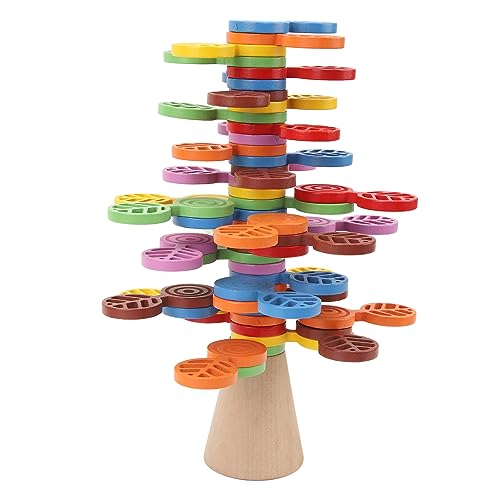 SUPYINI Buntes Holz-Stapelbaumspielzeug für, Baustein-Balance-Spiel für die Frühe Bildung von SUPYINI