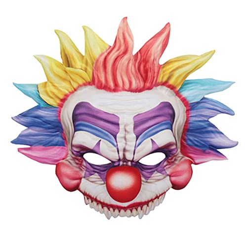 SUPYINI Gruselige Clown-Maske, Halloween-Kostüm-Requisiten, Gesichtsmaske für Erwachsene, Weiße und Rote Overhead-Maske, Halloween-Kostümzubehör, Clown-Anziehmasken (HDA18021A) von SUPYINI