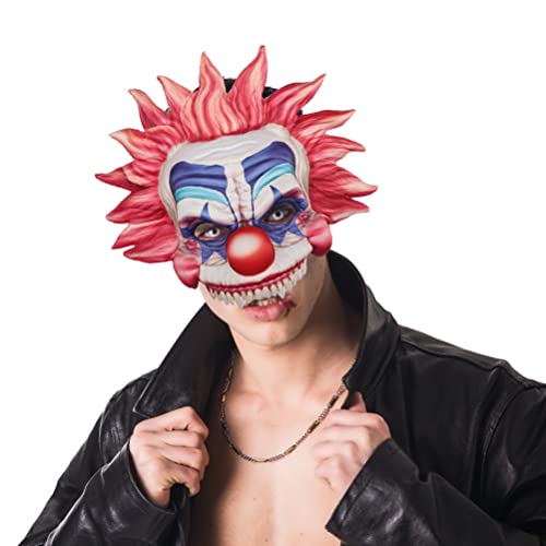 SUPYINI Gruselige Clown-Maske, Halloween-Kostüm-Requisiten, Gesichtsmaske für Erwachsene, Weiße und Rote Overhead-Maske, Halloween-Kostümzubehör, Clown-Anziehmasken (HDA18021B) von SUPYINI