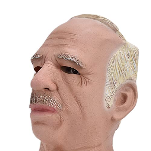 SUPYINI Old Man Mask Realistic Scary Man Mask Full Head Halloween Face Headgear Party Cosplay Props von SUPYINI