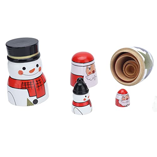 SUPYINI Packung mit 5 Matroschka-Puppen, Glänzend, Rund, Einzigartiger Weihnachtsstil, Attraktive Dekorative Ornamente für Festliche Geschenke von SUPYINI