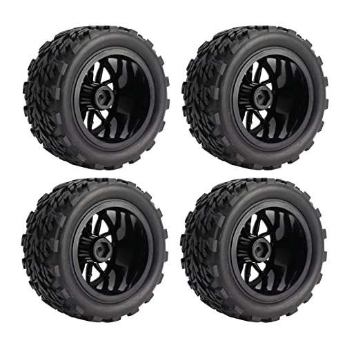 SUPYINI Premium 4PCS 1/10 RC-Reifen mit 12-mm-Sechskant – Off-Road-Short-Course-Truck-Reifen – Ideal für Slash – All-Terrain-fähig – Schwarz von SUPYINI