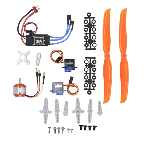 SUPYINI Premium RC-Flugzeug-Zubehör-Set – Bürstenloser 1400-KV-Motor, 30-A-Regler, Mikroservo, 8060-Propeller-Set für Langlebiges und Effizientes RC-Flugzeug von SUPYINI