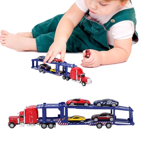 SUPYINI Transport Truck Spielzeug Autos für Kinder, Kinder Transport Truck Spielzeug, Simulation Doppelschicht Transporter Spielzeug Kinder Legierung Transporter Spielzeug für Kinder Im von SUPYINI