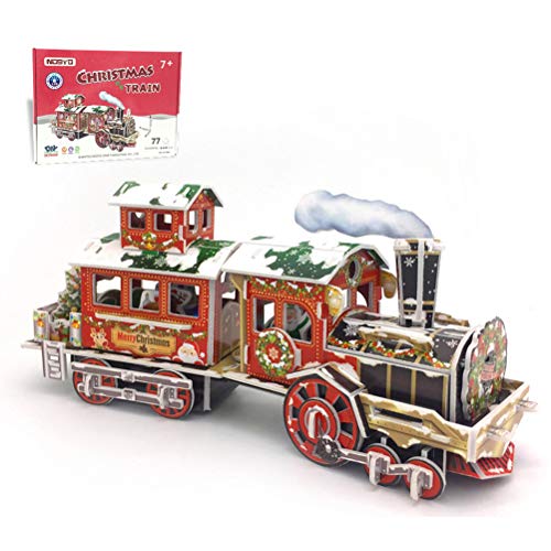 Weihnachts-Dampfeisenbahn-3D-Puzzle, Spielzeugbau-Puzzle, Mechanisches Auto-Set für Teenager zu Weihnachten, Selbstmontierbares Mechanisches Konstruktions-Bastelset für, von SUPYINI