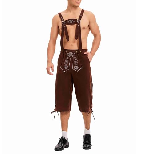 SUYGGCK Herren Lederhosen Oktoberfest-Kostüm Oktoberfest-Outfit, Kostüm für männliche Erwachsene, Party-Verkleidung von SUYGGCK