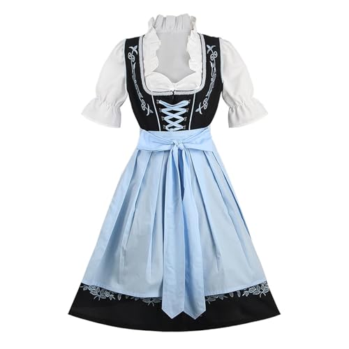 SUYGGCK Oktoberfest-Outfit, Damen-Dirndlkleid, Bierfest, weibliches Dienstmädchen-Kostüm für Rave-Party von SUYGGCK