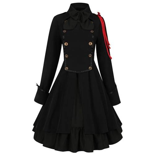 SUYGGCK Steampunk, viktorianisches Gothic-Kleid für Damen, Renaissance-Kostüm für Mittelalter, Vintage-Lolita-Partykleid, Halloween-Outfit von SUYGGCK