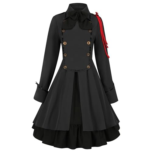 SUYGGCK Steampunk, viktorianisches Gothic-Kleid für Damen, Renaissance-Kostüm für Mittelalter, Vintage-Lolita-Partykleid, Halloween-Outfit von SUYGGCK