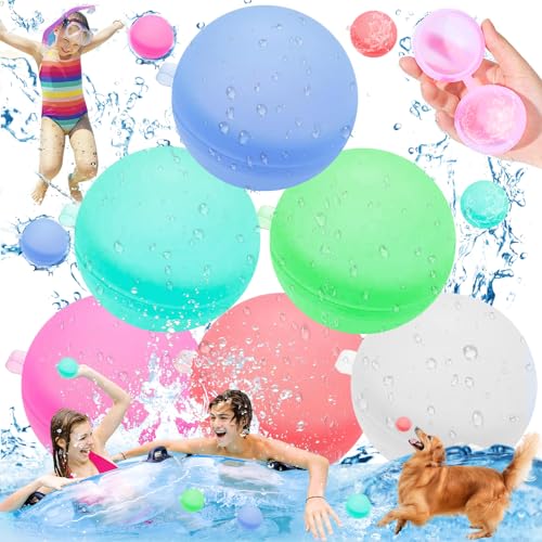 Wasserbomben, 6 Stück Spritzbälle, Pool Spielzeug, Wasserspielzeug Kinder, Kids Splash Ball, Wiederverwendbare Wasserbomben, Children's Summer Outdoor Water Toys Pool Toys von SUpoetry